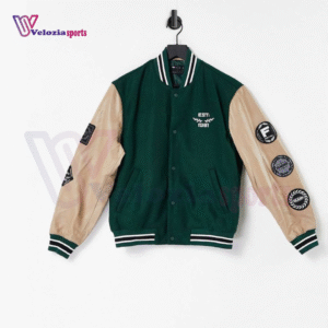 Varsity Base Premium Letterman Jacket Mens Bomber Wool Genuine Leather Sleeves