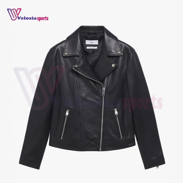 Leather Biker Jacket- lather jacket for her- black leather jacket